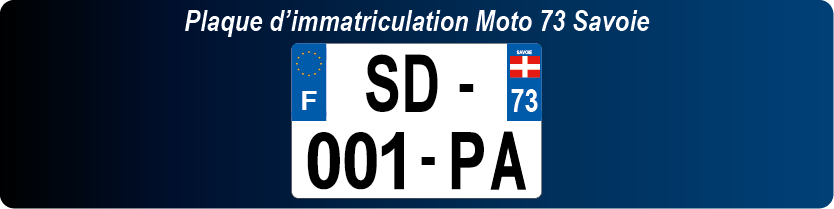 Plaque immatriculation plexiglass Moto 73 Savoie