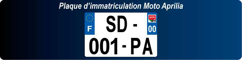 Plaque immatriculation plexiglass Moto Aprilia