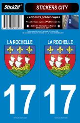 2 stickers city 17 La Rochelle