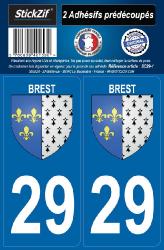2 stickers city 29 Brest