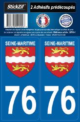 2 stickers régions 76 Seine-Maritime