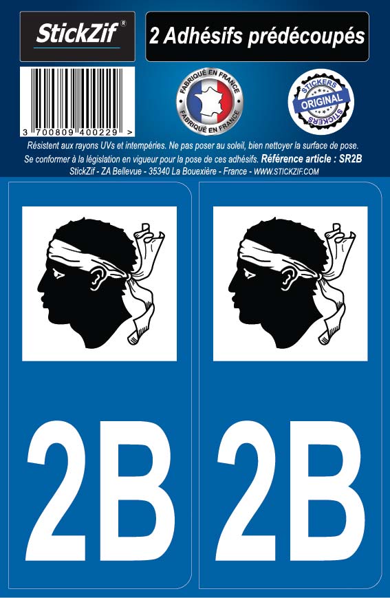 2 stickers régions département 2B