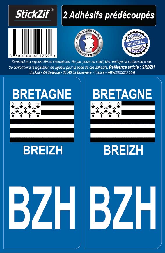 ⇒ Autocollant/Sticker Plaque Immatriculation Finistère 29