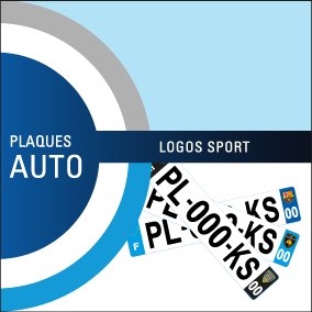 Plaques immatriculation logos sport