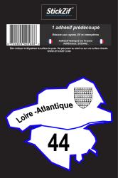 1 Sticker carte 44 Loire-Atlantique