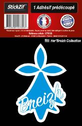 1 sticker hermine bleu Her'Breizh collection