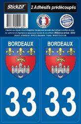 2 stickers city 33 Bordeaux