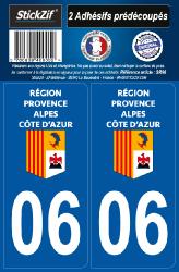 2 stickers régions département 06