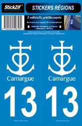 2 stickers régions 13 Camargue Blanc