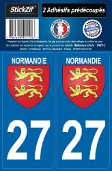 2 stickers régions 27 Normandie