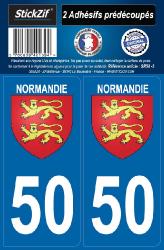 2 stickers régions 50 Normandie