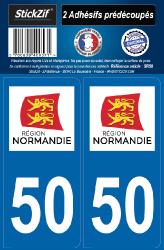 2 stickers régions département 50