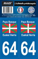 2 stickers régions 64 Pays-Basque