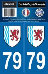 2 stickers régions département 79