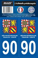 2 stickers régions département 90