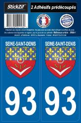2 stickers régions 93 Seine-Saint-Denis