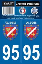 2 stickers régions 95 Val d'Oise