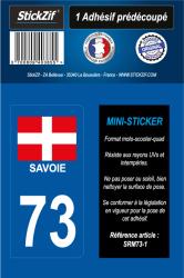 1 mini-sticker régions scooter/moto/quad département 73 Savoie