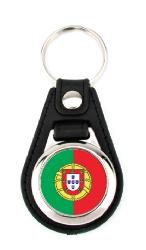 Porte clé simili-cuir rond drapeau Portugal