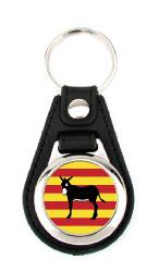 Porte clé simili-cuir rond Catalogne