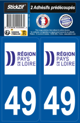 2 stickers régions département 49
