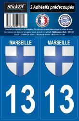 2 stickers city 13 Marseille