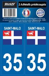 2 stickers city 35 Saint-Malo