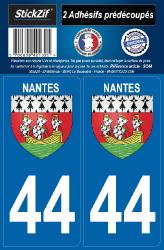 2 stickers city 44 Nantes
