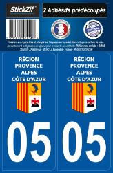 2 stickers régions département 05