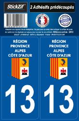 2 stickers régions département 13