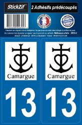 2 stickers régions 13 Camargue Noir