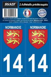 2 stickers régions 14 Normandie