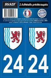 2 stickers régions département 24