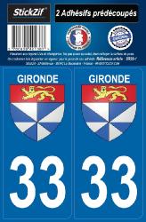 2 stickers régions 33 Gironde