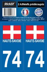 2 stickers régions 74 Haute-Savoie