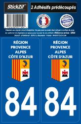 2 stickers régions département 84