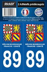 2 stickers régions département 89