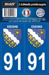 2 stickers régions 91 Essonne