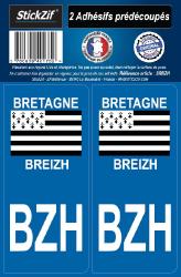 2 stickers régions BZH Bretagne/Breizh