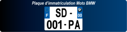 Plaque immatriculation plexiglass Moto BMW